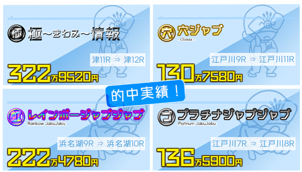 10～100万超えまで！的中実績多数